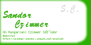 sandor czimmer business card